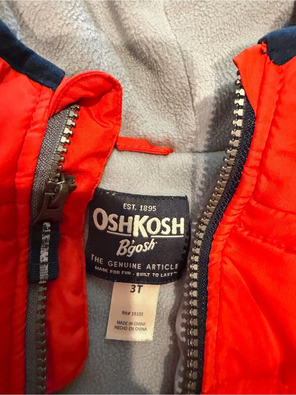 OshKosh Red Puffer Hooded Kids Jacket